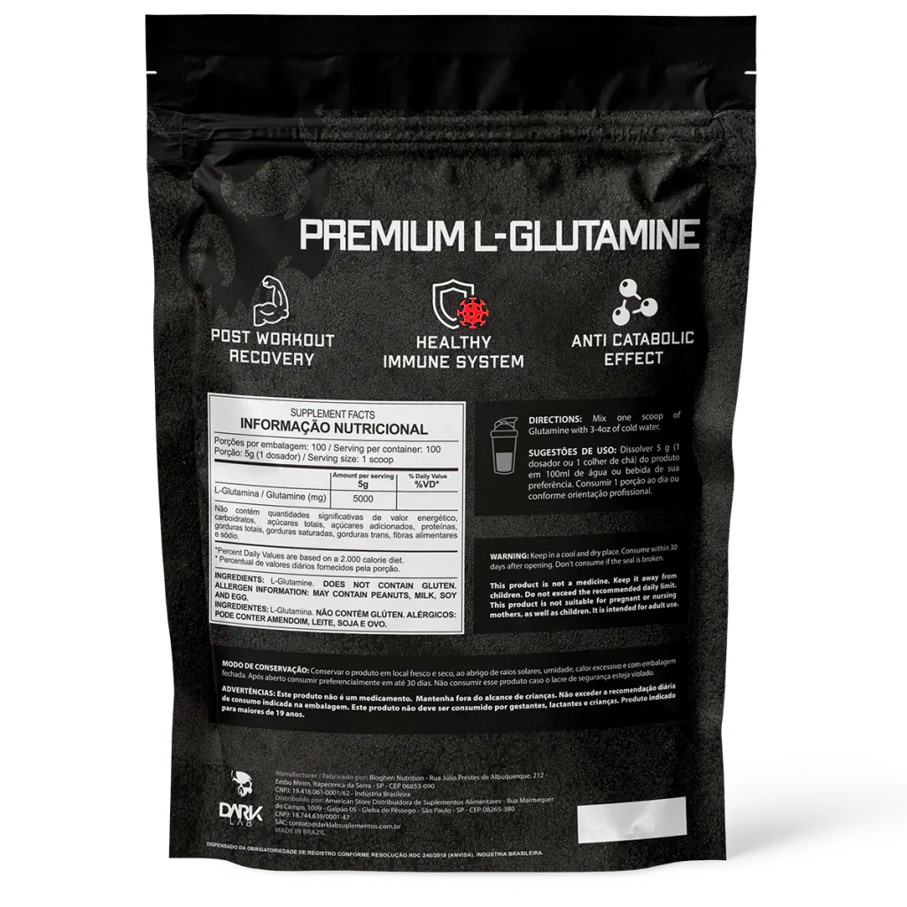 L-Glutamine 500g Refil - Dark Lab